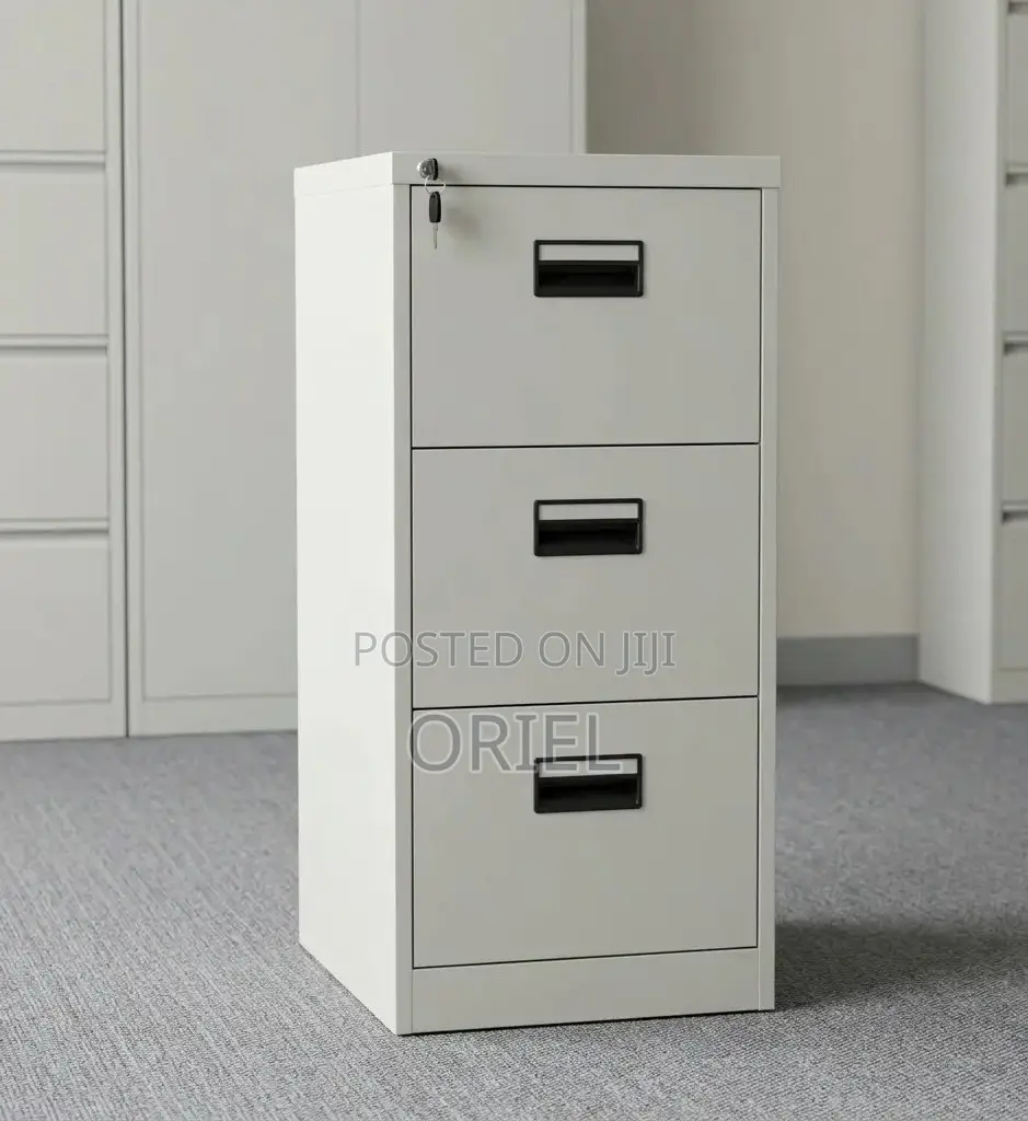 Office Cabinet : Metallic Filing 3-Drawer Cabinet