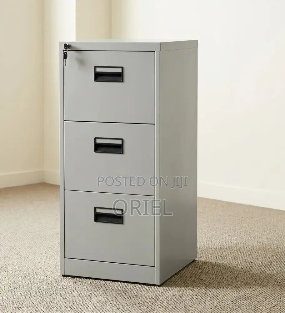 Office Cabinet : Metallic Filing 3-Drawer Cabinet