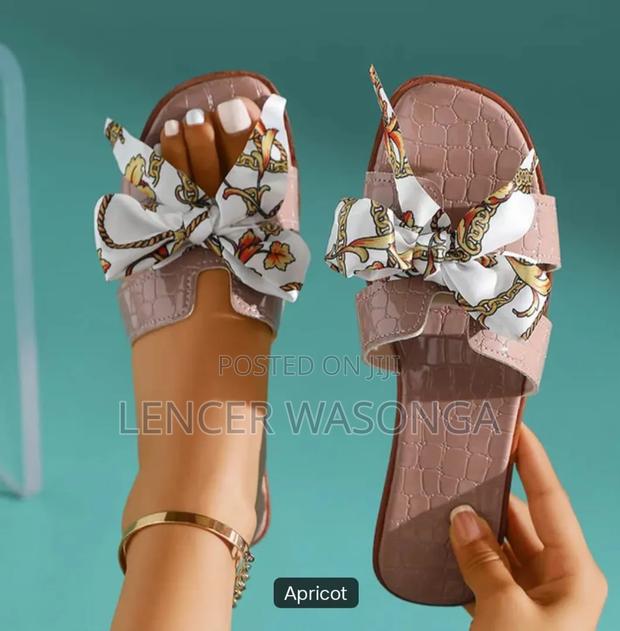 Floral Bowknot Flat Sandals Size 38-42