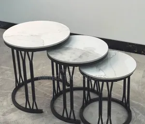 3 in 1 Executive Pure Marble Table
