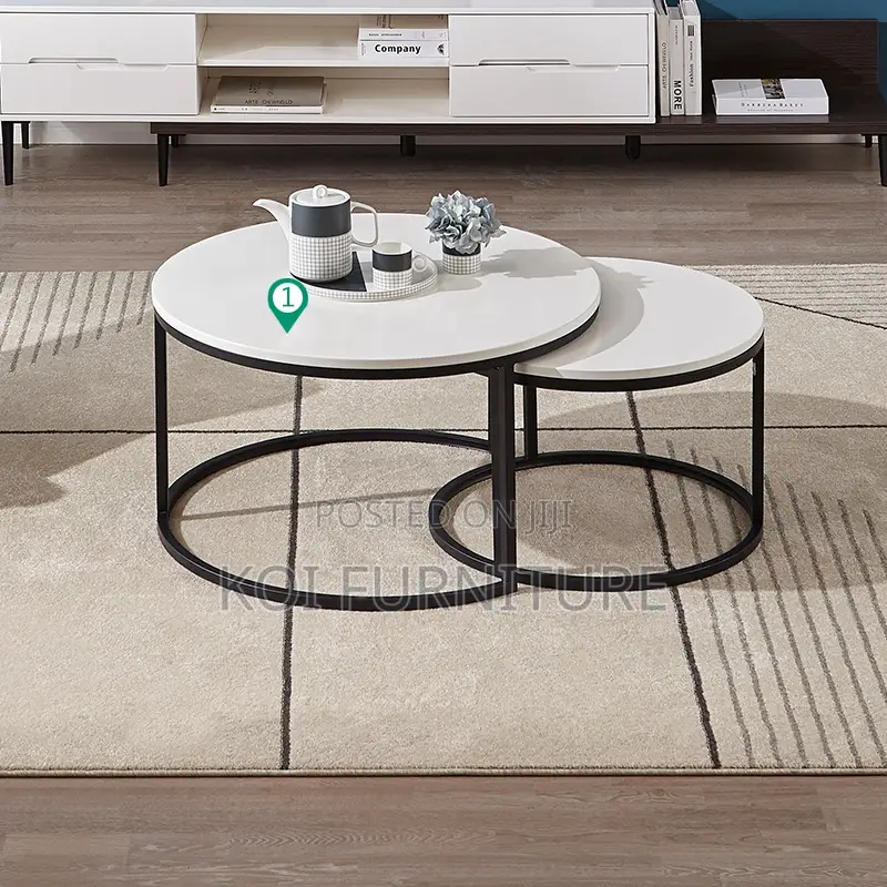 Coffee Table; Dual Marble Home Office Table