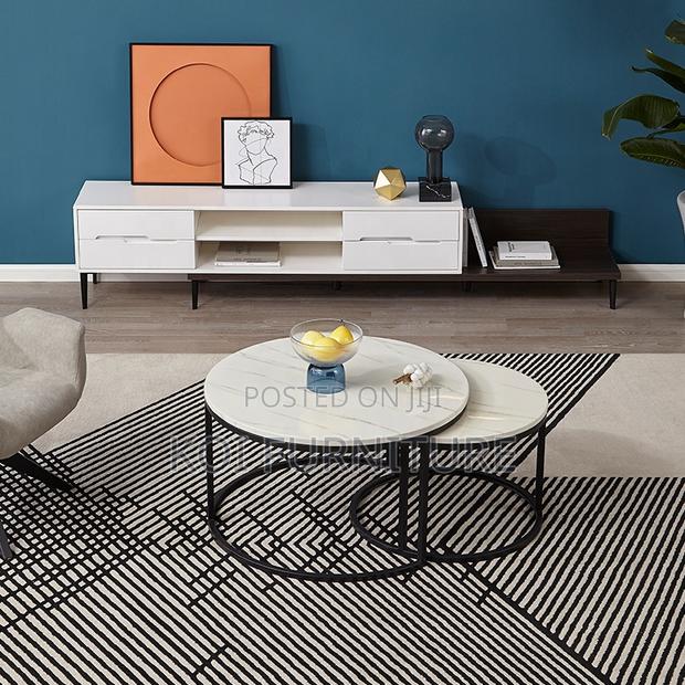 Coffee Table; Dual Marble Home Office Table - thumbnail 5