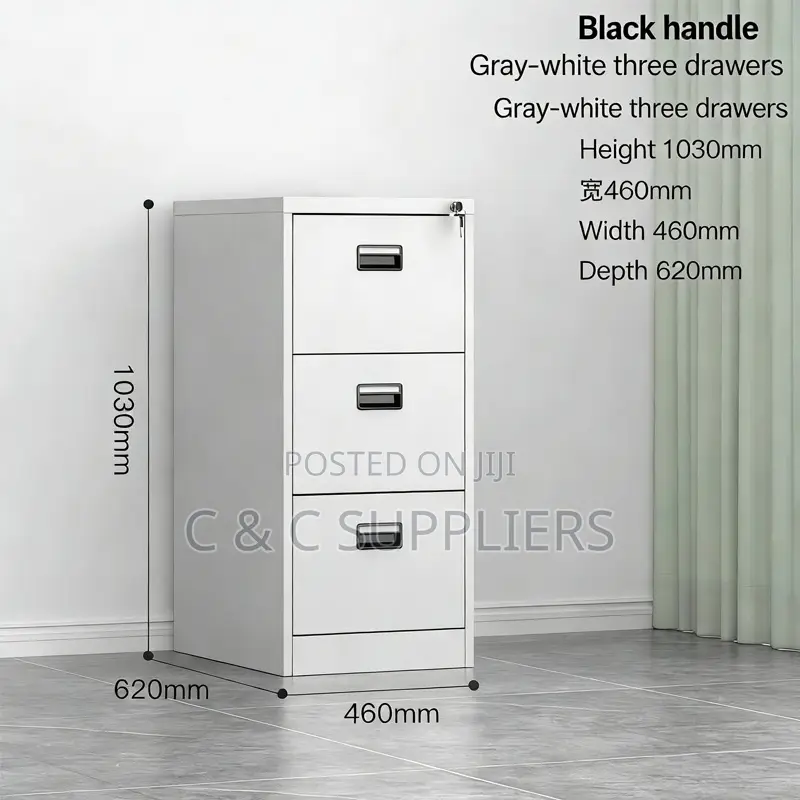 3-Drawer Cabinet With Key Lock