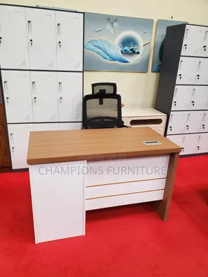 1.2M White and Oak Office Desk