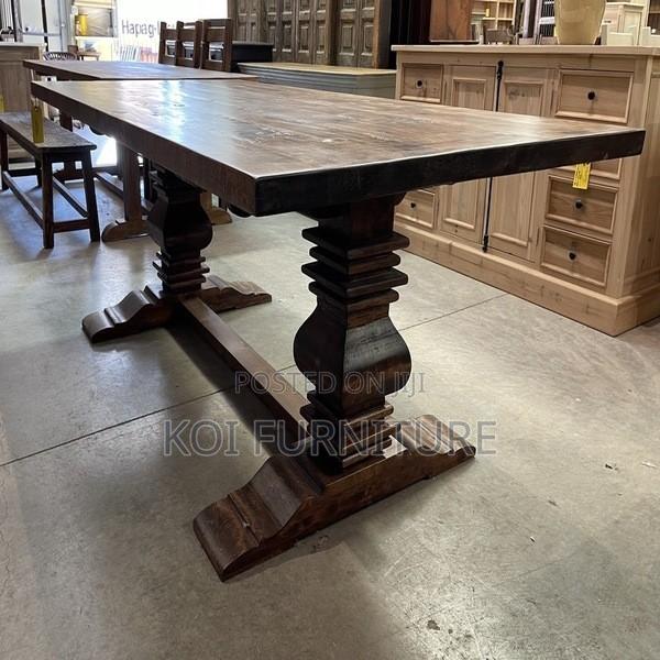 Dining Set; Six Seaters Dining Set With Mahogany Finish - thumbnail 5
