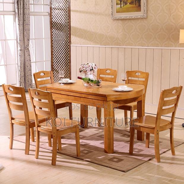 Dining Set; Six Seaters Dining Set With Mahogany Finish - thumbnail 8