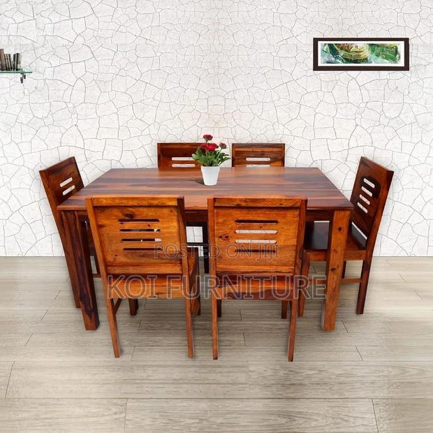 Dining Set; Six Seaters Dining Set With Mahogany Finish - thumbnail 10