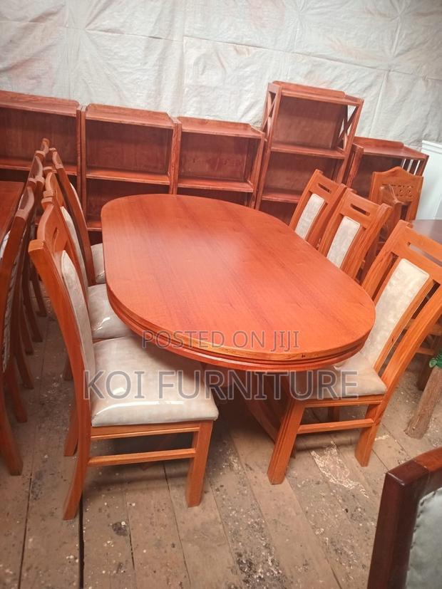 Dining Set; Six Seaters Dining Set With Mahogany Finish - thumbnail 11