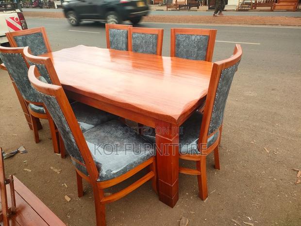 Dining Set; Six Seaters Dining Set With Mahogany Finish - thumbnail 12