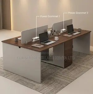 Workstation; Wooden Imported Working Station for Four
