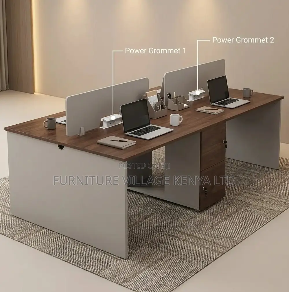 Workstation; Wooden Imported Working Station for Four