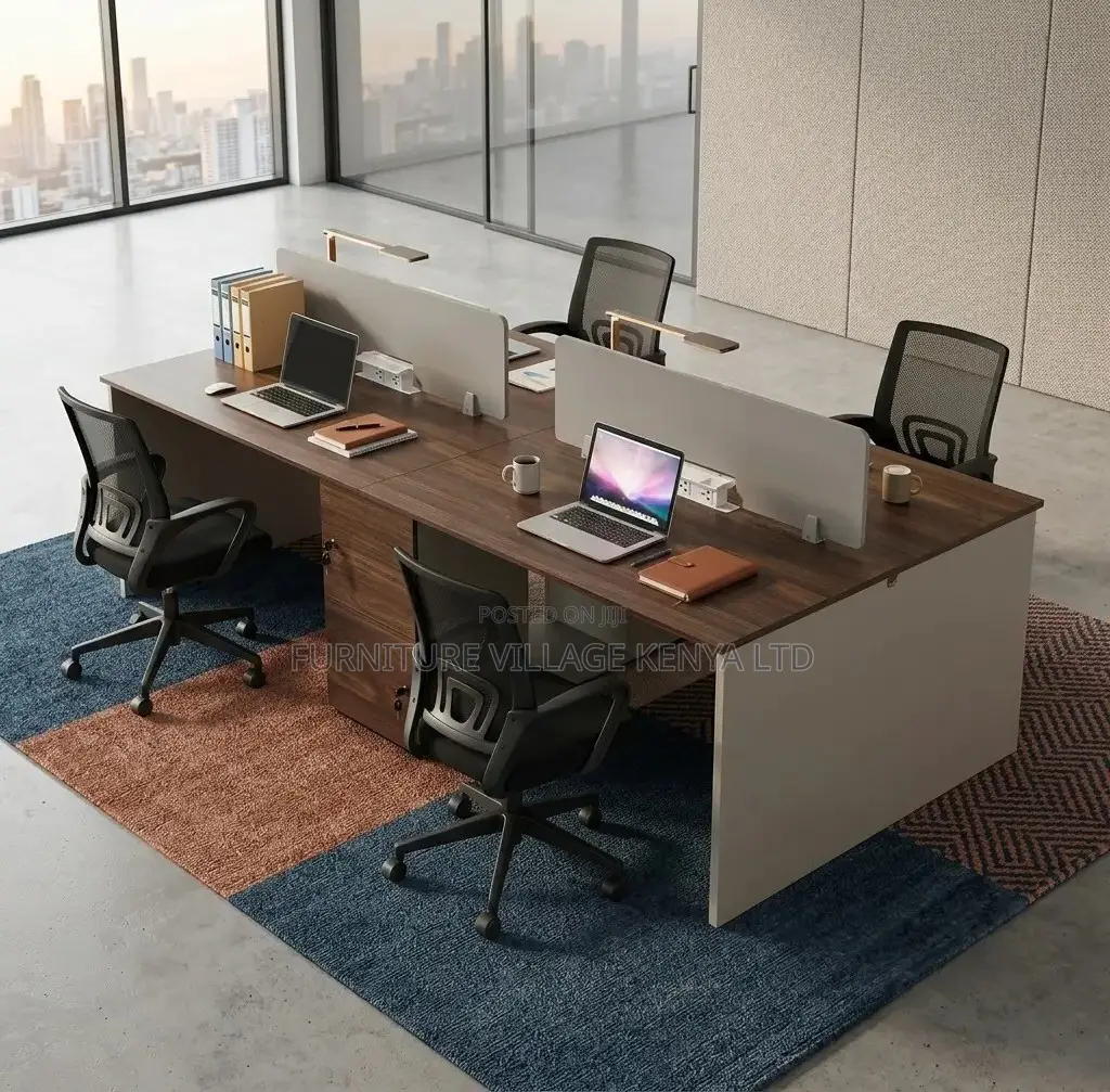 Workstation; Wooden Imported Working Station for Four