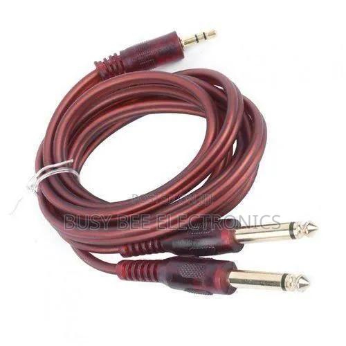 Classic Audio Cable 3.5mm Stereo Plug to Double 6.35mm Plug Computer