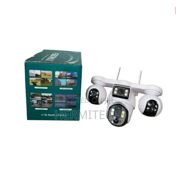Solar Powered 4G 4 Lens PTZ CCTV Camera, 4 Views Remote Control