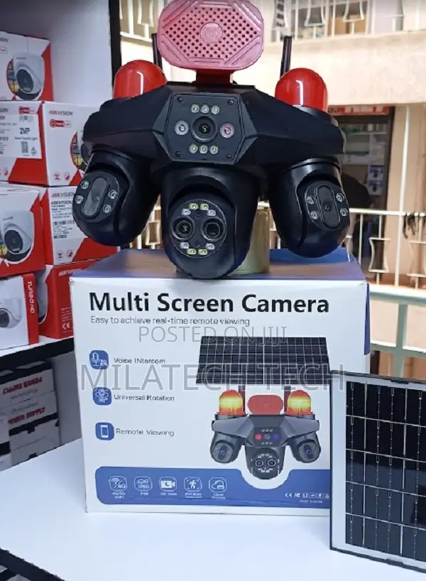 AI 4G Solar Camera 4 Lens Motion Tracking With Siren