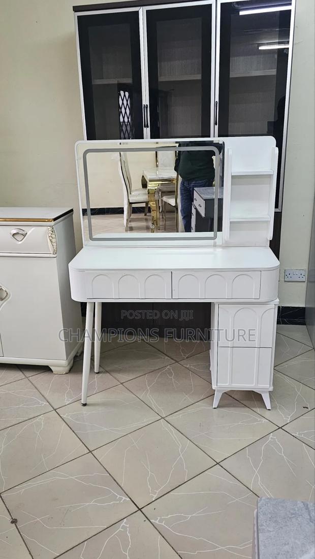 White Dressing Table With Stool