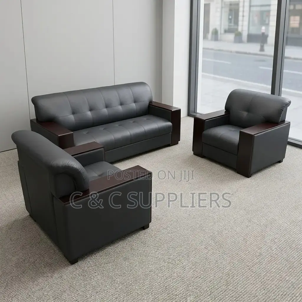 Executive Black Sofa Set-5 Seater