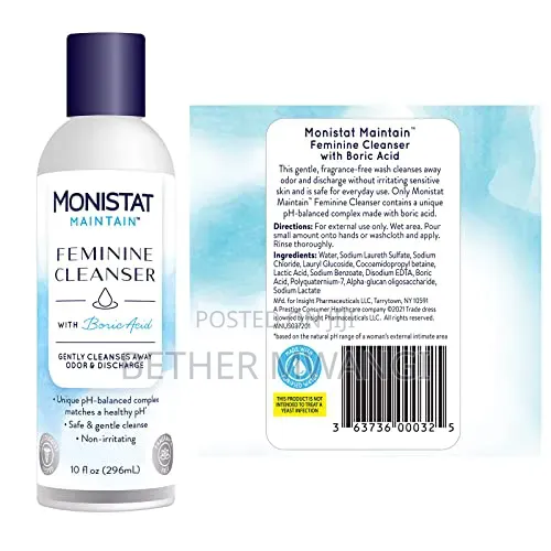 Monistat Boric Acid Feminine Wash, Fragrance-Free (296Ml)