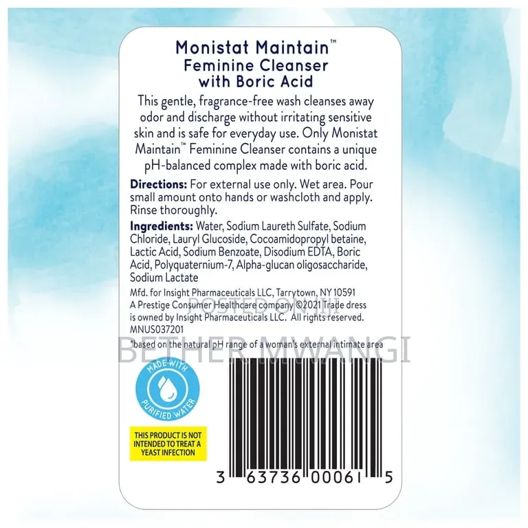 Monistat Boric Acid Feminine Wash, Fragrance-Free (296Ml)