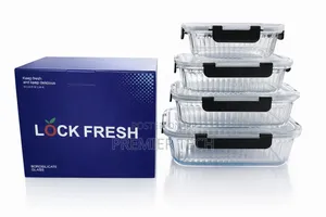 4pcs Airtight Borosilicate Glass Food Storage Containers Set