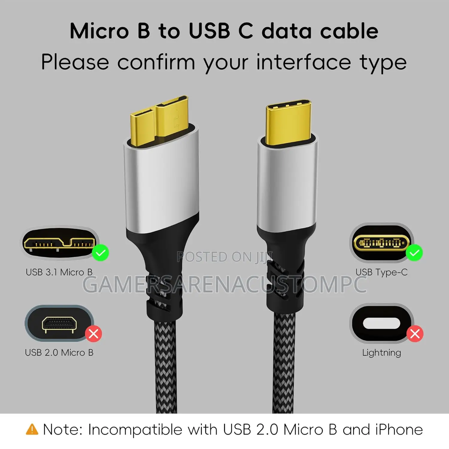USB 3.1 Micro B to USB C Hard Drive Cables, 10 GBPS Data Transfer