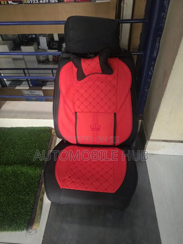 Car Leather Seat Covers Red Black - main view