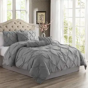 Soft Brushed Microfiber Pleated Diamond Duvet Cover