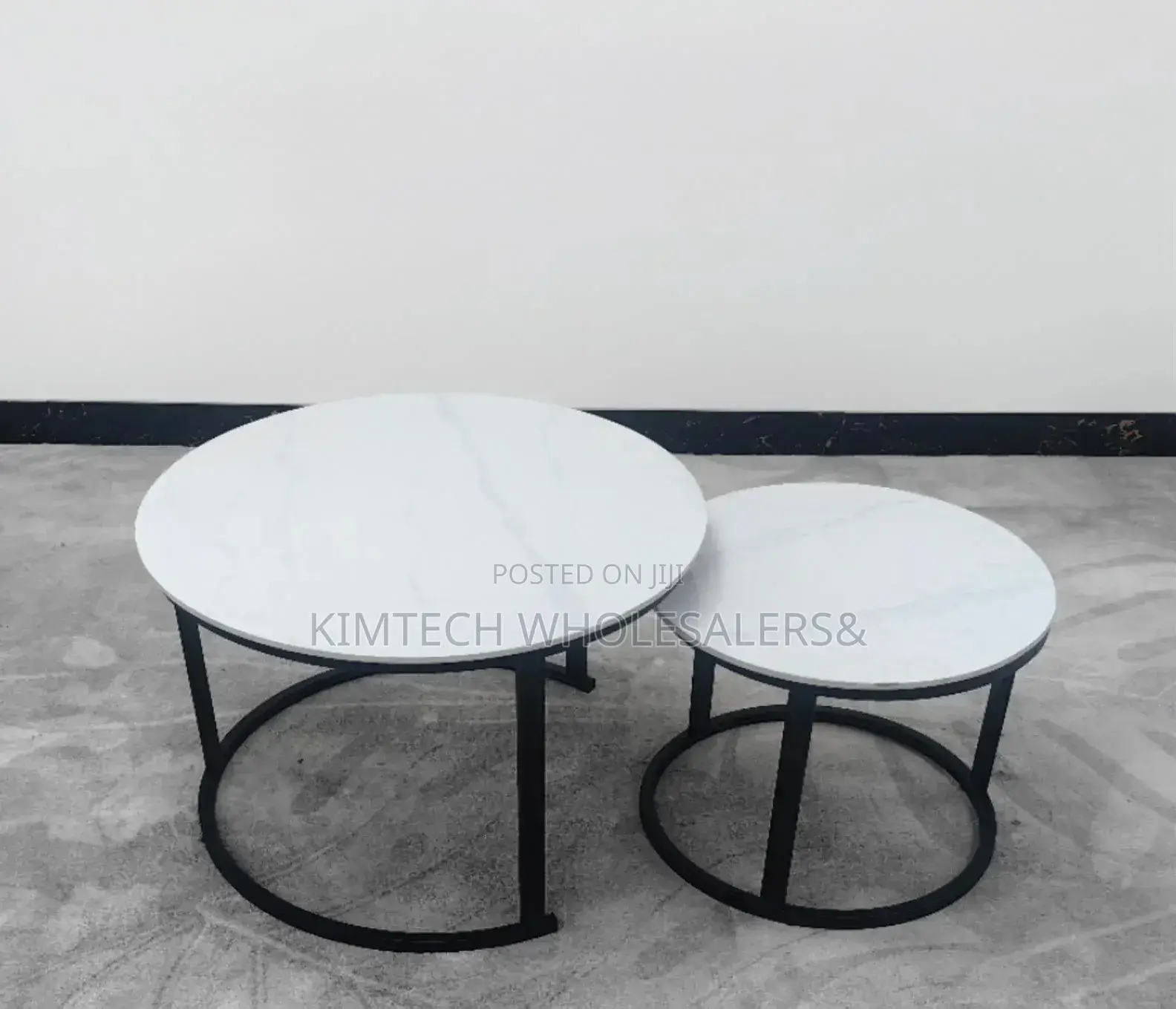 Marble Nesting Coffee Table Black