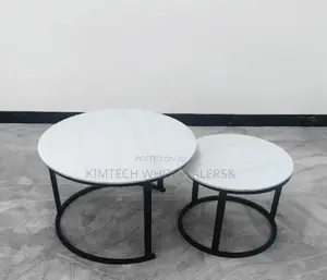 Marble Nesting Coffee Table Black
