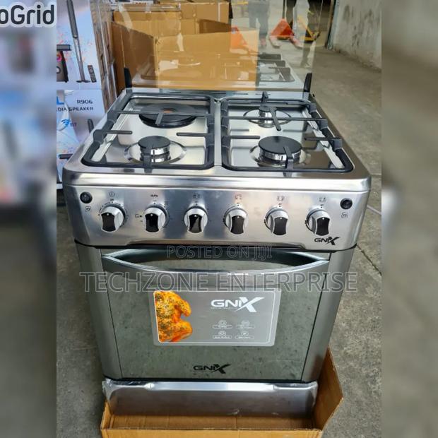 GNIX 3G+1E (60x60) Silver Standing Cooker With Electric Oven 