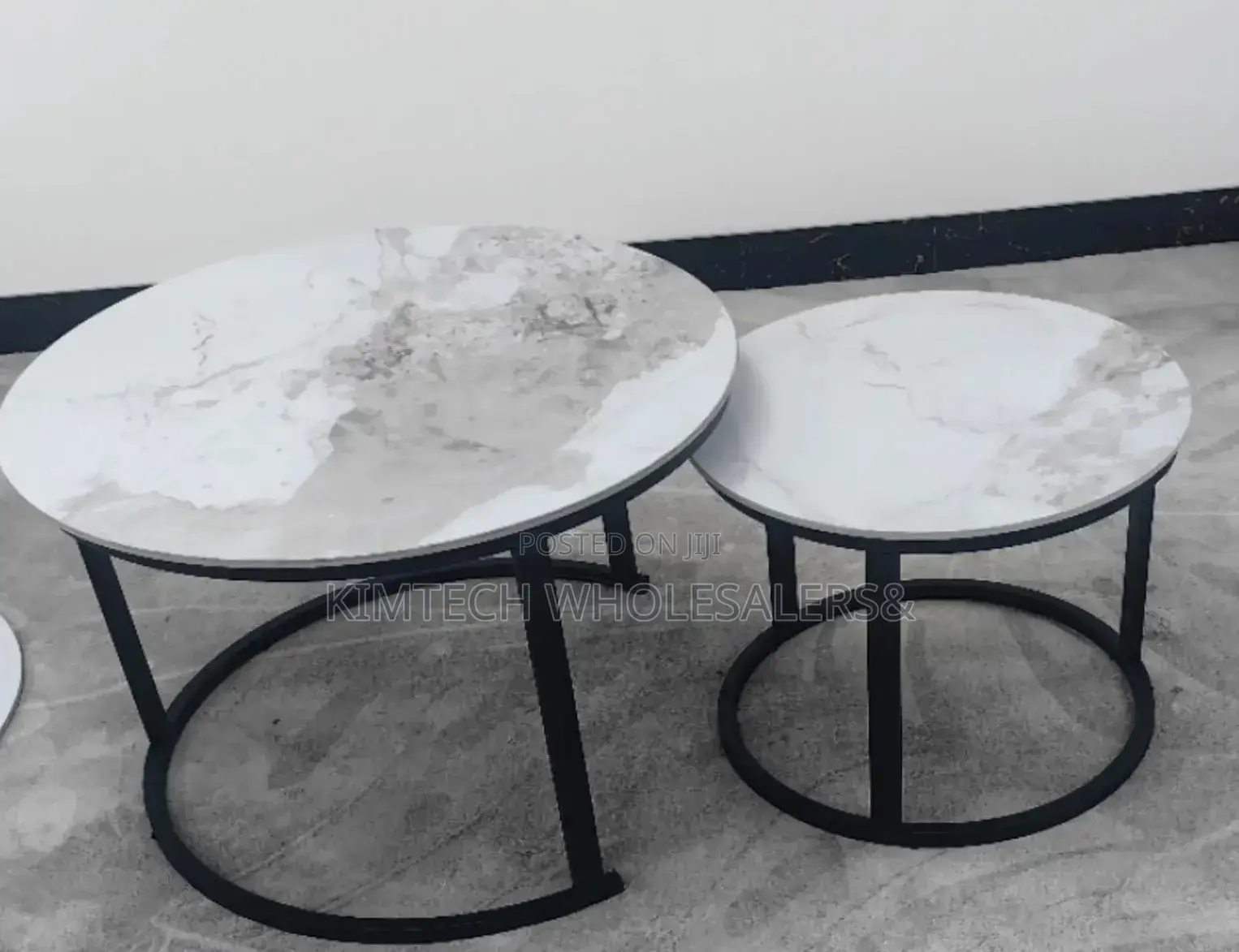 Marble Nesting Coffee Table Black