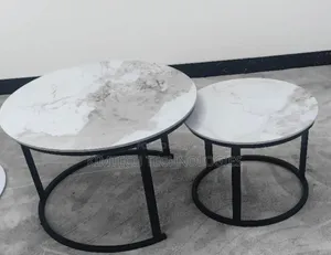 Marble Nesting Coffee Table Black