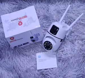 Dual Lens Wifi Security Camera PTZ Light Bulb Camera With Antenna