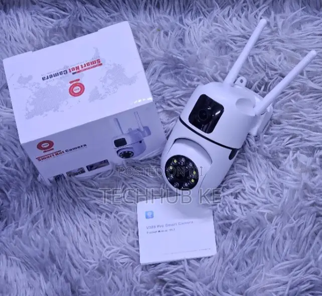 Dual Lens Wifi Security Camera PTZ Light Bulb Camera With Antenna