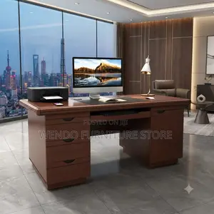 Office Desk; 140cm Executive Management Mahogany Desk