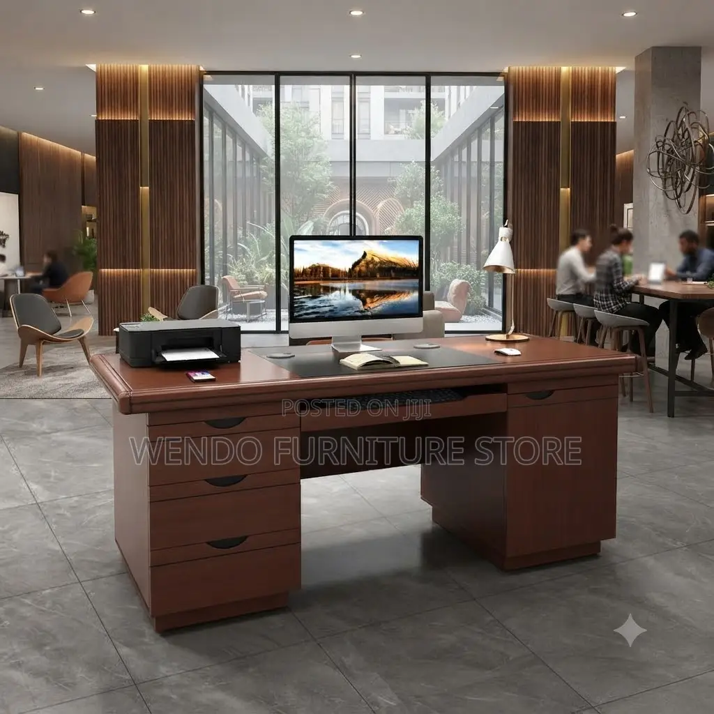 Office Desk; 140cm Executive Management Mahogany Desk
