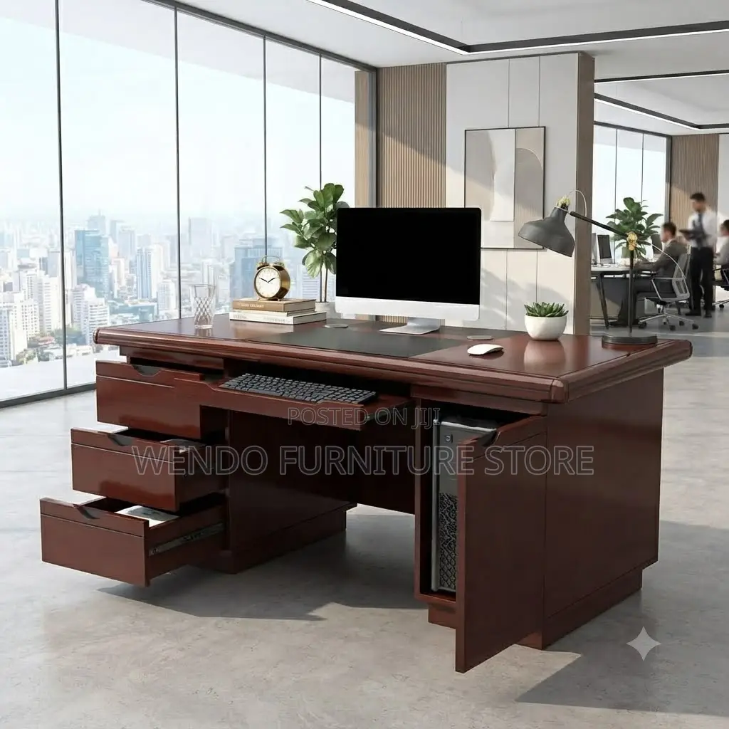 Office Desk; 140cm Executive Management Mahogany Desk