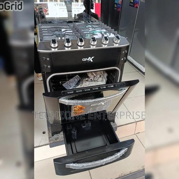 GNIX 60x60 Cooker 3 G + 1 E, Electric Oven With Turbo Fan 