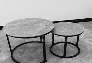 Marble Nesting Coffee Table Black