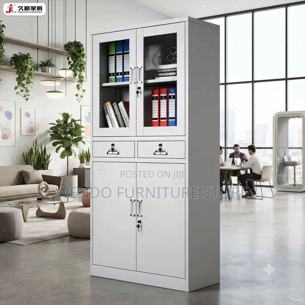 Office Cabinet; Two Doors Cabinet With Key Lock Drawers