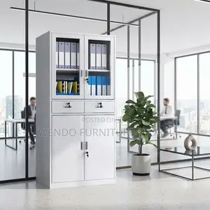 Office Cabinet; Two Doors Cabinet With Key Lock Drawers
