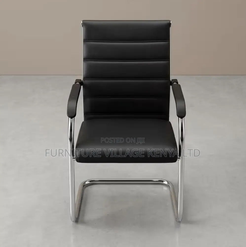 Office Chair; Chrome-Pu Leather Office Guest Chair