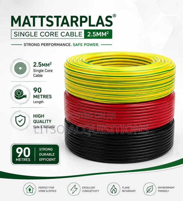 Mattstarplas 2.5mm2 Single Core Cable – 90 Metres | Electrical Wire - thumbnail 2
