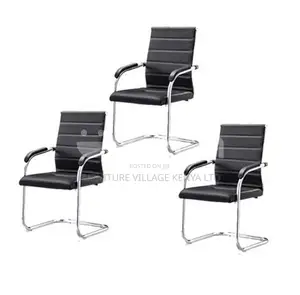 Office Chair; Chrome-Pu Leather Office Guest Chair