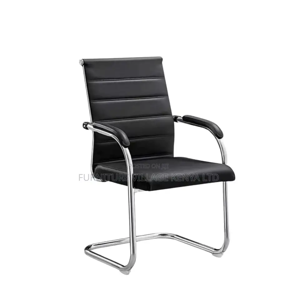 Office Chair; Chrome-Pu Leather Office Guest Chair