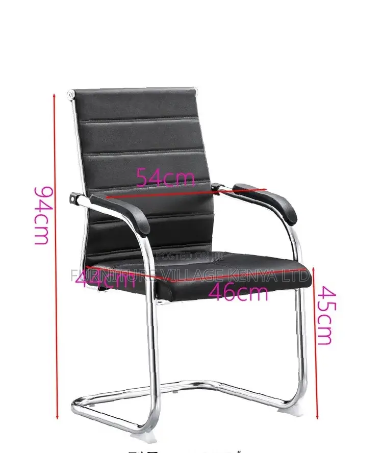 Office Chair; Chrome-Pu Leather Office Guest Chair