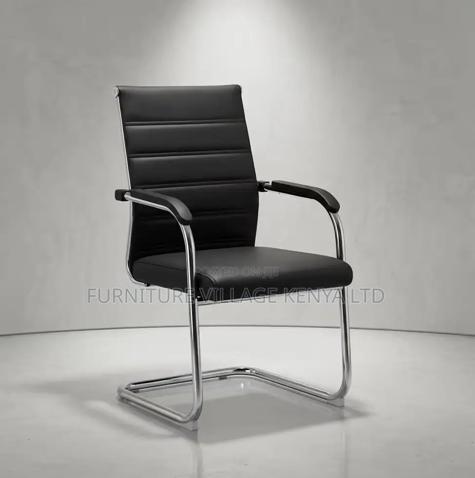Office Chair; Chrome-Pu Leather Office Guest Chair