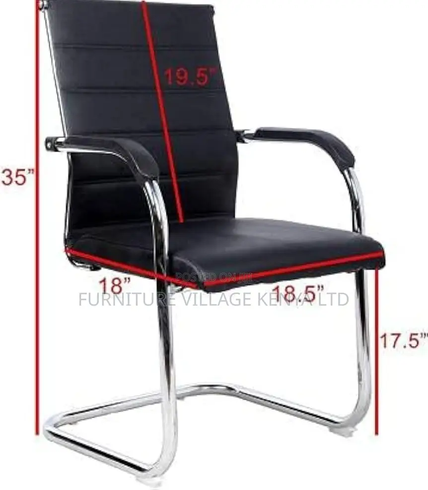 Office Chair; Chrome-Pu Leather Office Guest Chair