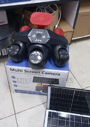 4 Lens Solar Powered Outdoor V380 PTZ Camera With 4lens