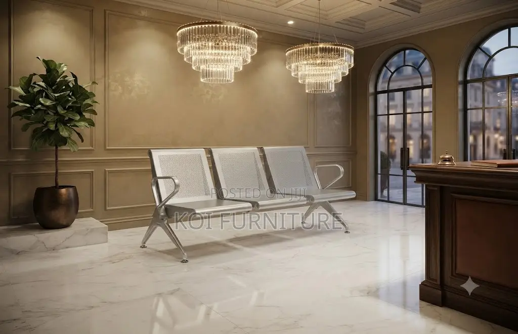 Office Bench; Three Seaters Metallic Reception Modern Benches